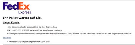 fedex betrugsmasche zoll